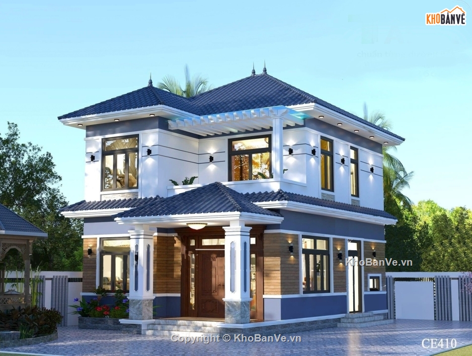 Biệt thự 2 tầng,Biệt thự mái nhật,biệt thự 2 tầng mái nhật